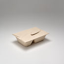 Meal Box to Go rechteckig 2-geteilt, 800ml (500/300ml), natur, PUL47080020