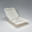 Bagasse-Food Container FBMB 3 weiß, 3-geteilt