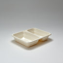 Bio-Zellstoffmenüschale natur, 2-geteilt, 640/465 ml, Menu 2C 45, mit Biofilm-Beschichtung