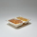 Bio-Zellstoffmenüschale natur, 2-geteilt, 640/465 ml, Menu 2C 45, mit Biofilm-Beschichtung