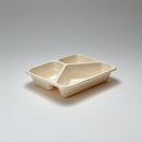 Bio-Zellstoffmenüschale natur, 3-geteilt, 500/250/190 ml, Menu 3C 45, mit Biofilm-Beschichtung