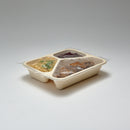 Bio-Zellstoffmenüschale natur, 3-geteilt, 500/250/190 ml, Menu 3C 45, mit Biofilm-Beschichtung