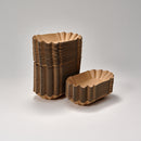 Pappschale oval braun 110 x 195 x 32 mm, mit Fettbarriere