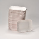 Pappschale oval aus Frischfaser weiß 130 x 175 x 30 mm