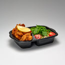 PP-Menüschale schwarz 2-geteilt 550 ml/350 ml