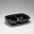 PP-Menüschale schwarz 2-geteilt 550 ml/350 ml