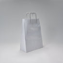 Papiertragetasche weiß 260 + 120 x 350 mm