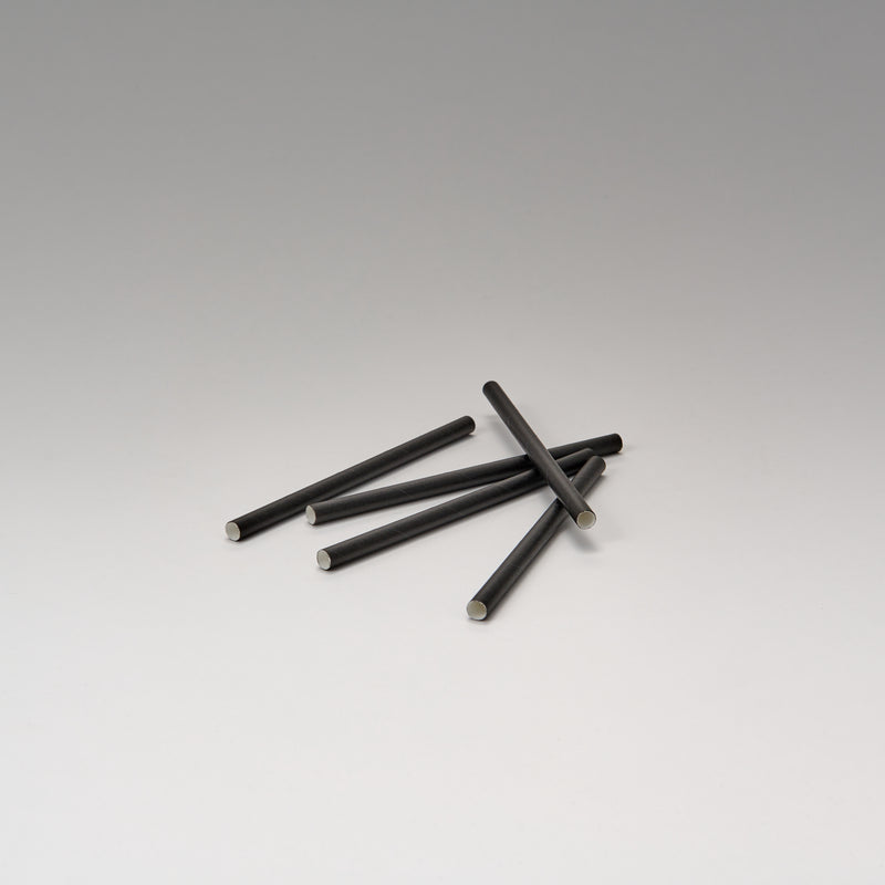 Trinkhalme Papier schwarz Ø 8 mm 15 cm starr