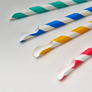 Trinkhalm Papier mit Löffel,  farbig gemischt